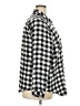 Torrid Checkered-gingham Black Silver Long Sleeve Button-Down Shirt Size 2X Plus (2) - photo 4