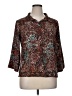Christopher & Banks 100% Polyester Print Brown 3/4 Sleeve Blouse Size XL - photo 1