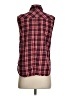 BDG 100% Cotton Plaid Red Sleeveless Button-Down Shirt Size S - photo 2