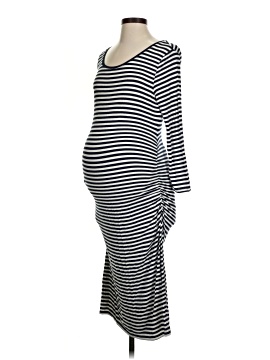 size 22 black evening dress Striped Maternity & Nursing Dress with Layered Top