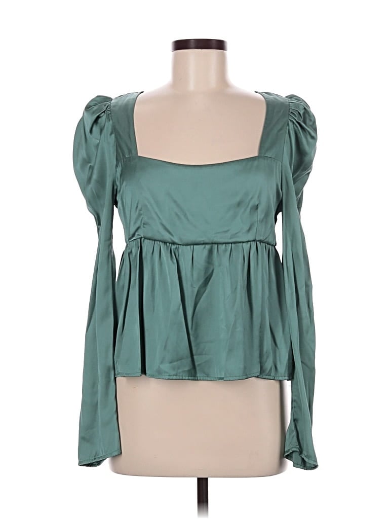 Pre-owned Vestique 3/4 Sleeve Blouse In Teal