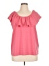 Style&Co Pink Short Sleeve Blouse Size XL - photo 1