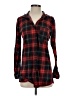 Love Potion 100% Polyester Plaid Red Long Sleeve Blouse Size S - photo 1