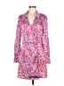 Just Fab Print Pink Casual Dress Size M - photo 1
