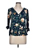West K Blue 3/4 Sleeve Blouse Size L - photo 1