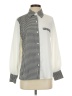 Shein 100% Polyester Houndstooth Ivory Long Sleeve Blouse Size 2 - photo 1