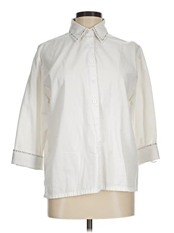 CHRISTINE ALEXANDER 3/4 Sleeve Button-Down Shirt (view 1)