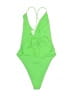 Superdown Solid Green One Piece Swimsuit Size S - photo 2