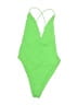 Superdown Solid Green One Piece Swimsuit Size S - photo 1