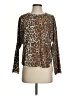 NSF 100% Cotton Animal Print Brown Pullover Sweater Size S - photo 1