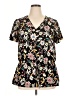 Pleione 100% Polyester Black Short Sleeve Blouse Size XL - photo 1
