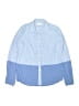 J.Crew 100% Cotton Color Block Blue Long Sleeve Button-Down Shirt Size 8 - photo 1