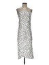 PrettyLittleThing 100% Polyester Metallic Silver Cocktail Dress Size 2 - photo 1