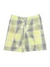 Nautica 100% Polyester Checkered-gingham Yellow Green Board Shorts Size 7 - photo 1