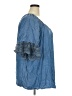 retrology Blue 3/4 Sleeve Blouse Size 3X - photo 4