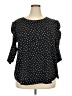 Moa Moa Polka Dots Black 3/4 Sleeve Blouse Size 2X - photo 1