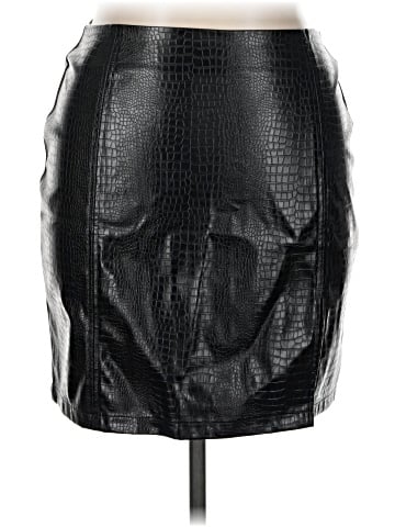 MANGOPOP Collection Faux Leather Skirt (view 1)