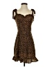 Shein 100% Polyester Animal Print Brown Cocktail Dress Size XS - photo 1