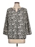 Talbots Animal Print Ivory 3/4 Sleeve Blouse Size L - photo 1
