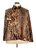 Bold Elements 100% Polyester Animal Print Brown Long Sleeve Blouse Size 3X - photo 1