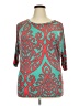 Cezanne Teal Short Sleeve Top Size 3X - photo 1