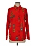 Motto Print Red Long Sleeve Blouse Size 8 - photo 1