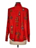 Motto Print Red Long Sleeve Blouse Size 8 - photo 2