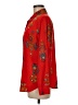Motto Print Red Long Sleeve Blouse Size 8 - photo 5