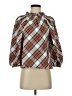 J.Crew 100% Cotton Argyle Brown 3/4 Sleeve Blouse Size XXS - photo 1