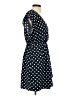 H&M 100% Polyester Polka Dots Blue Casual Dress Size 4 - photo 4