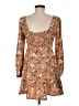 Rewind 100% Rayon Floral Tan Cocktail Dress Size M - photo 2