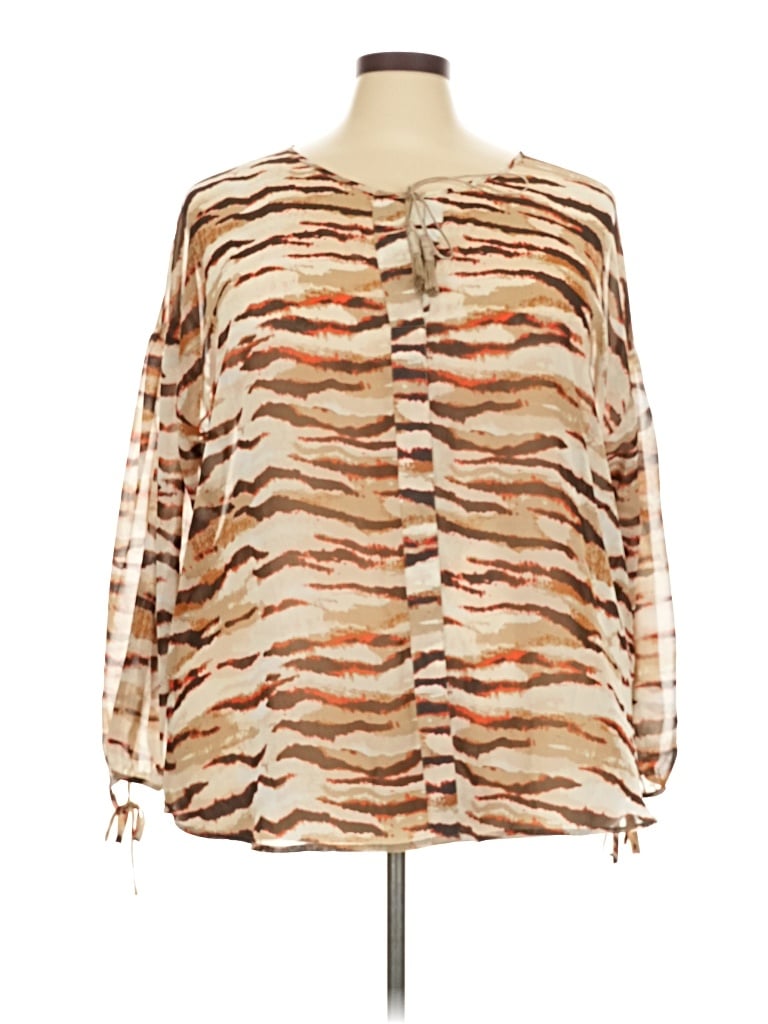 Lane Bryant Long Sleeve Blouse In Multi