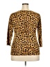August Silk Animal Print Brown 3/4 Sleeve Top Size 2X - photo 2