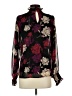 Vince Camuto 100% Polyester Floral Black Long Sleeve Blouse Size XS - photo 2