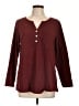 BLOOMCHIC Solid Burgundy Long Sleeve Henley Size 12 - photo 1