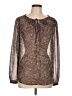 Ann Taylor LOFT 100% Polyester Brown Long Sleeve Blouse Size L - photo 1