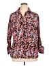Elementz Animal Print Pink Long Sleeve Blouse Size 1X - photo 1