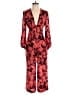 Whistles 100% Silk Print Red Jumpsuit Size 4 - photo 1