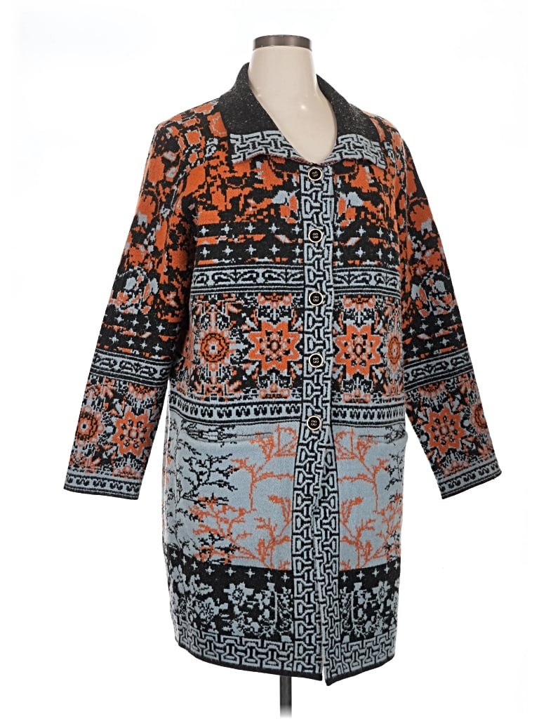 Pre-owned Badgley Mischka Cardigan Sweater In Orange