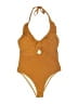 Cupshe Solid Tan One Piece Swimsuit Size M - photo 1