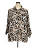 Cato 100% Rayon Animal Print Brown 3/4 Sleeve Blouse Size 26 - 28 - photo 1