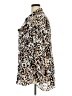 Cato 100% Rayon Animal Print Brown 3/4 Sleeve Blouse Size 26 - 28 - photo 5