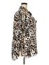 Cato 100% Rayon Animal Print Brown 3/4 Sleeve Blouse Size 26 - 28 - photo 4