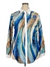 Unbranded Print Blue Long Sleeve Blouse Size XXL - photo 1