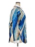 Unbranded Print Blue Long Sleeve Blouse Size XXL - photo 4