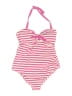 Pez D'Or Stripes Pink One Piece Swimsuit Size L - photo 1