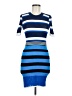 DVF WEST Stripes Blue Casual Dress Size M - photo 1