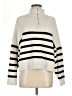 MNG Stripes Ivory Turtleneck Sweater Size M - photo 1