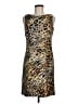 Connected Apparel Animal Print Brown Cocktail Dress Size 6 - photo 1