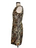 Connected Apparel Animal Print Brown Cocktail Dress Size 6 - photo 5